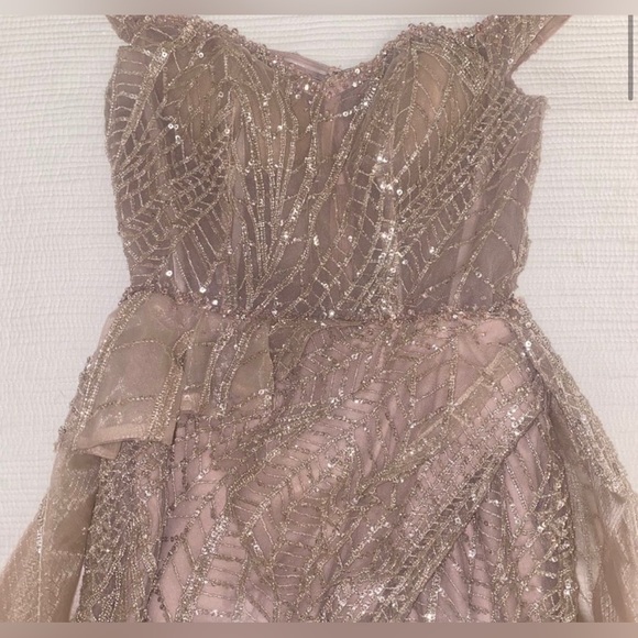 Catwalk Couture- High Slit Pink Gown - Picture 2 of 4